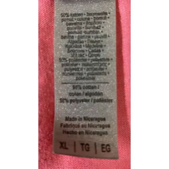 Women's Gildan Embroidery This is my Lucky Corn Hole T-shirt Size XL Pink - Picture 7 of 7